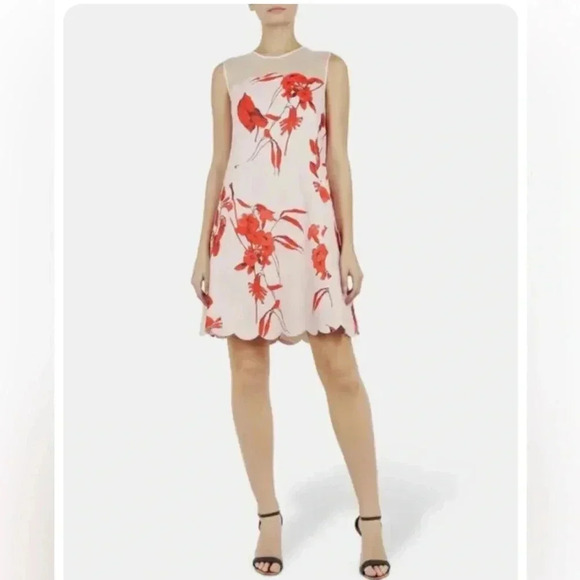 Ted Baker Pink Jaazmin Fantasia Scallop Mini Dress size 3 - Picture 1 of 16